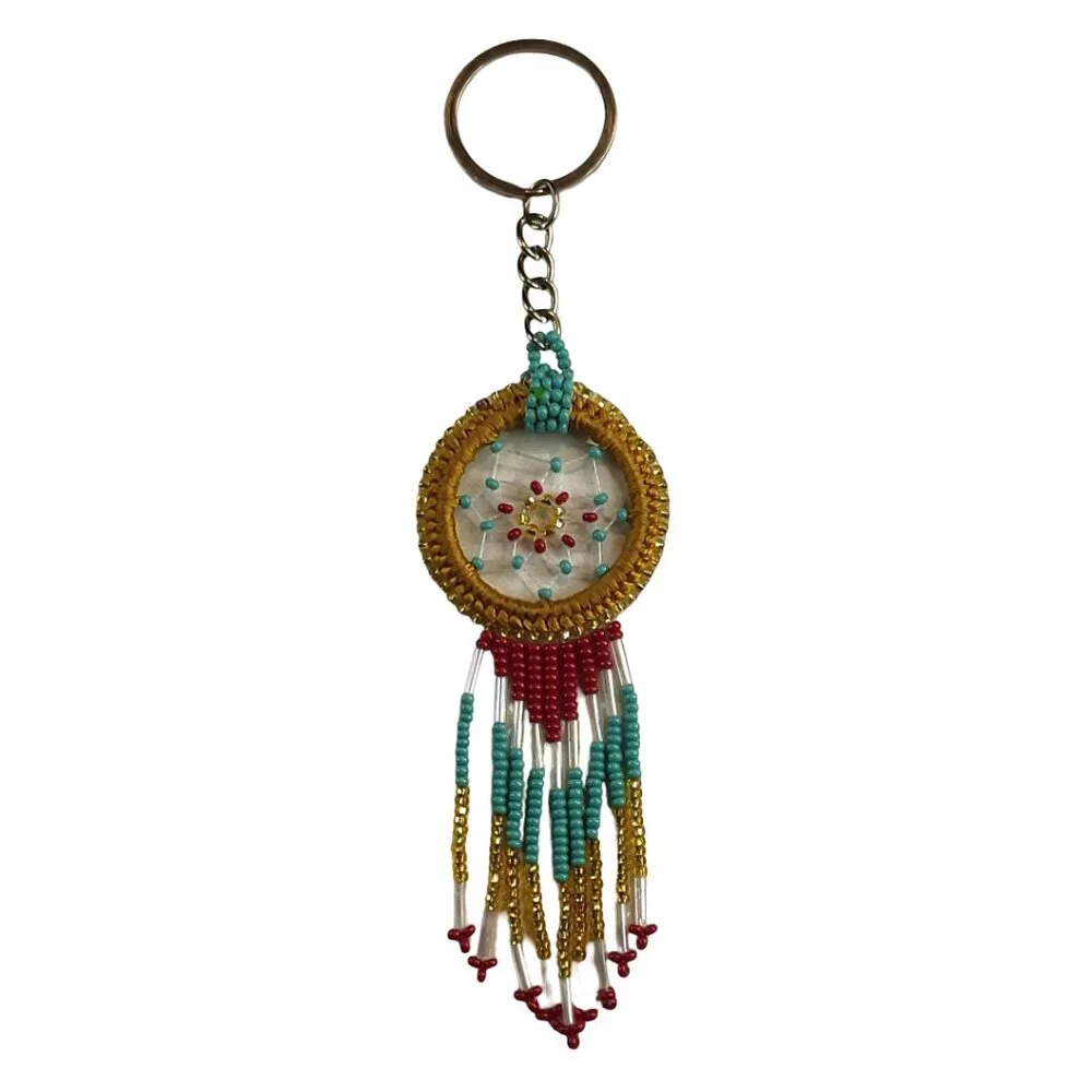Beaded Dream Catcher Keychain (Yellow, Red, White, Turquoise)